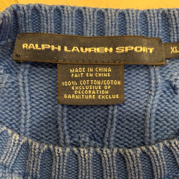 Ralph Lauren Sport Polo Women’s Blue Cable Knit Sweater - Picture 7 of 7
